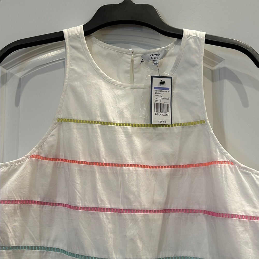 crown & ivy White Simple Women's Top - Picture 3 of 4